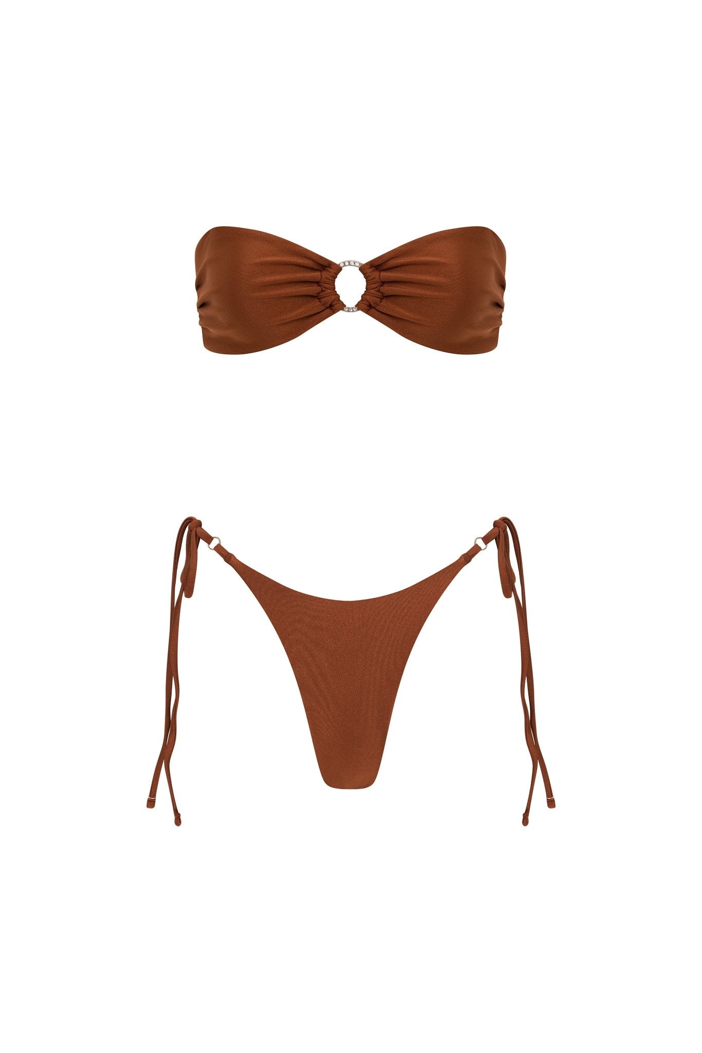 Santorini Bandeau l Light Brown Bikini Set - YG COLLECTION