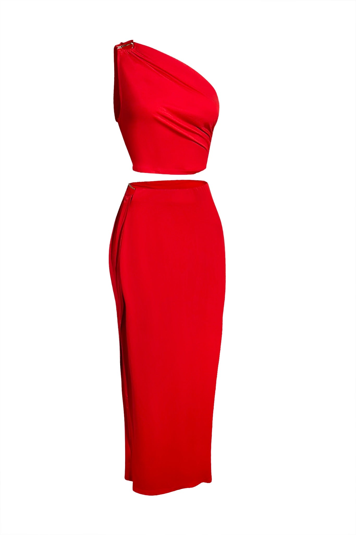 Lucia Draped Two Piece Skirt Set Red / M Lucia Draped Two Piece Skirt Set Red / M