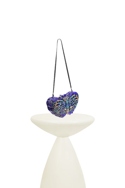 Vibrante Crystal Butterfly Clutch Bag