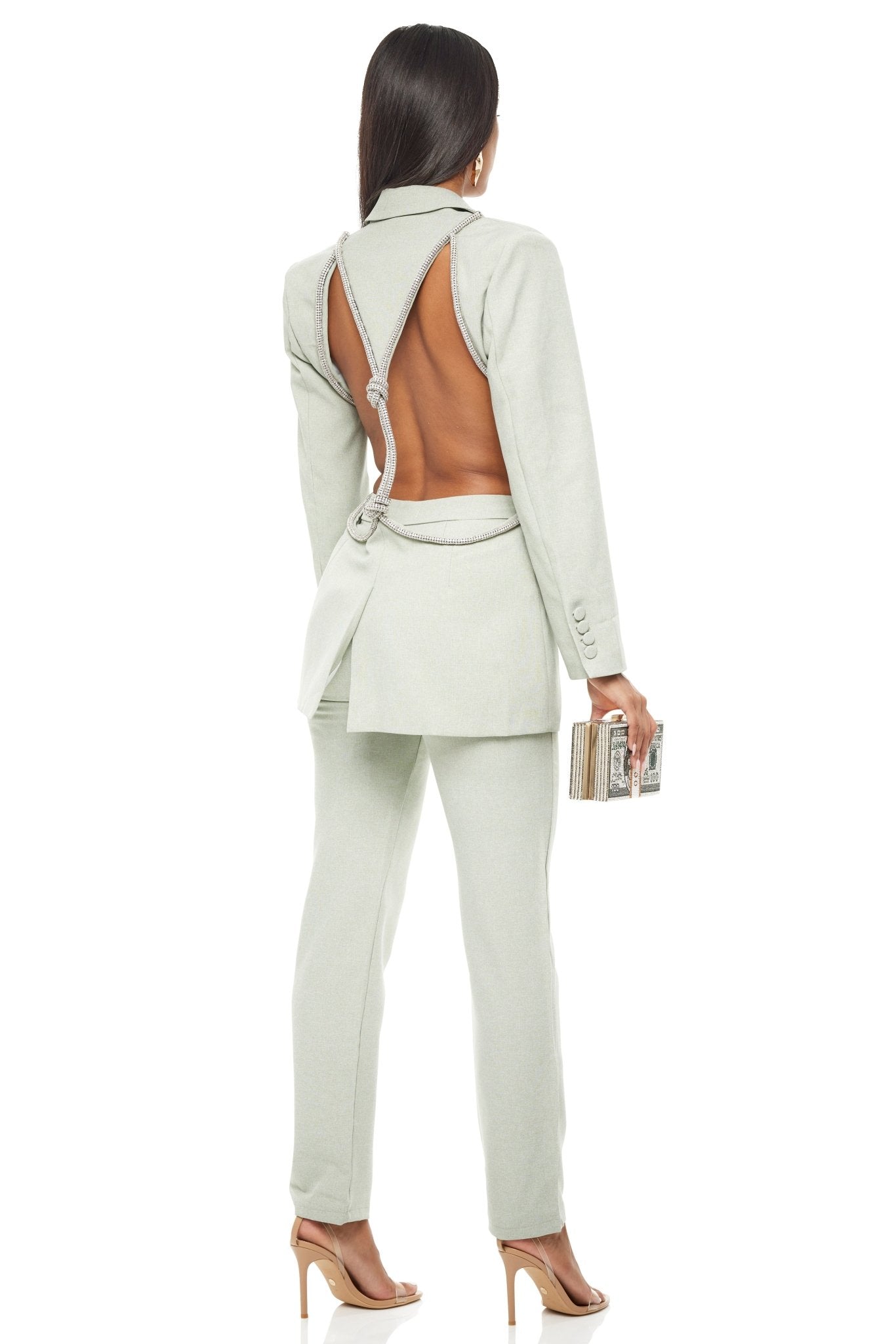 Belle Backless Diamond Blazer - YG COLLECTION