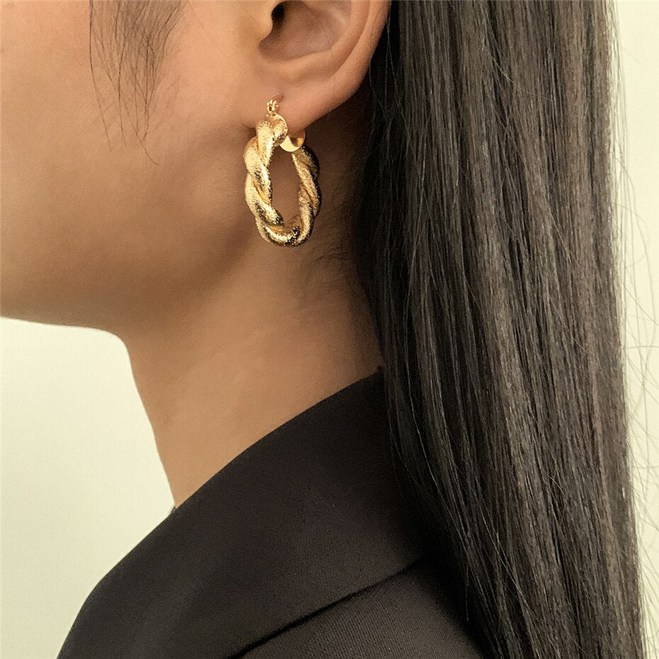 Capri Hoops Earrings - Gold - YG COLLECTION