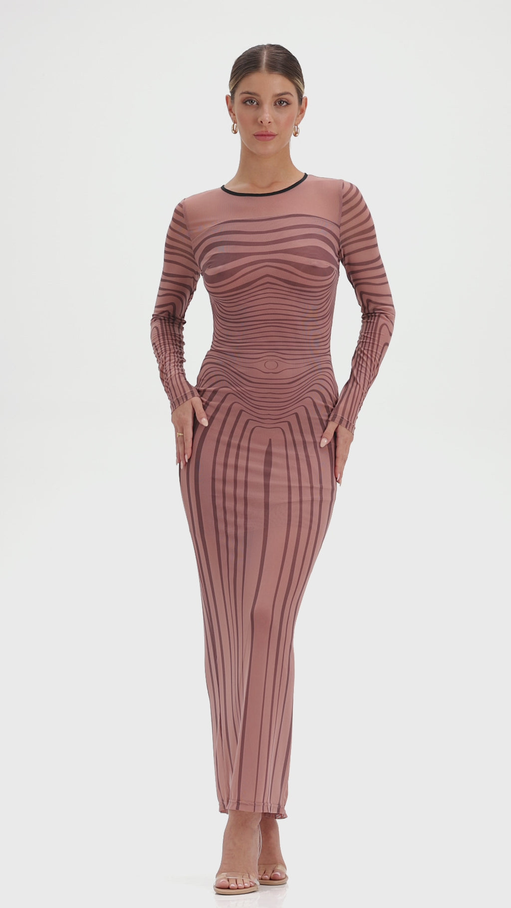 Long Sleeve Kim Mesh Dress | YG Collection – YG COLLECTION