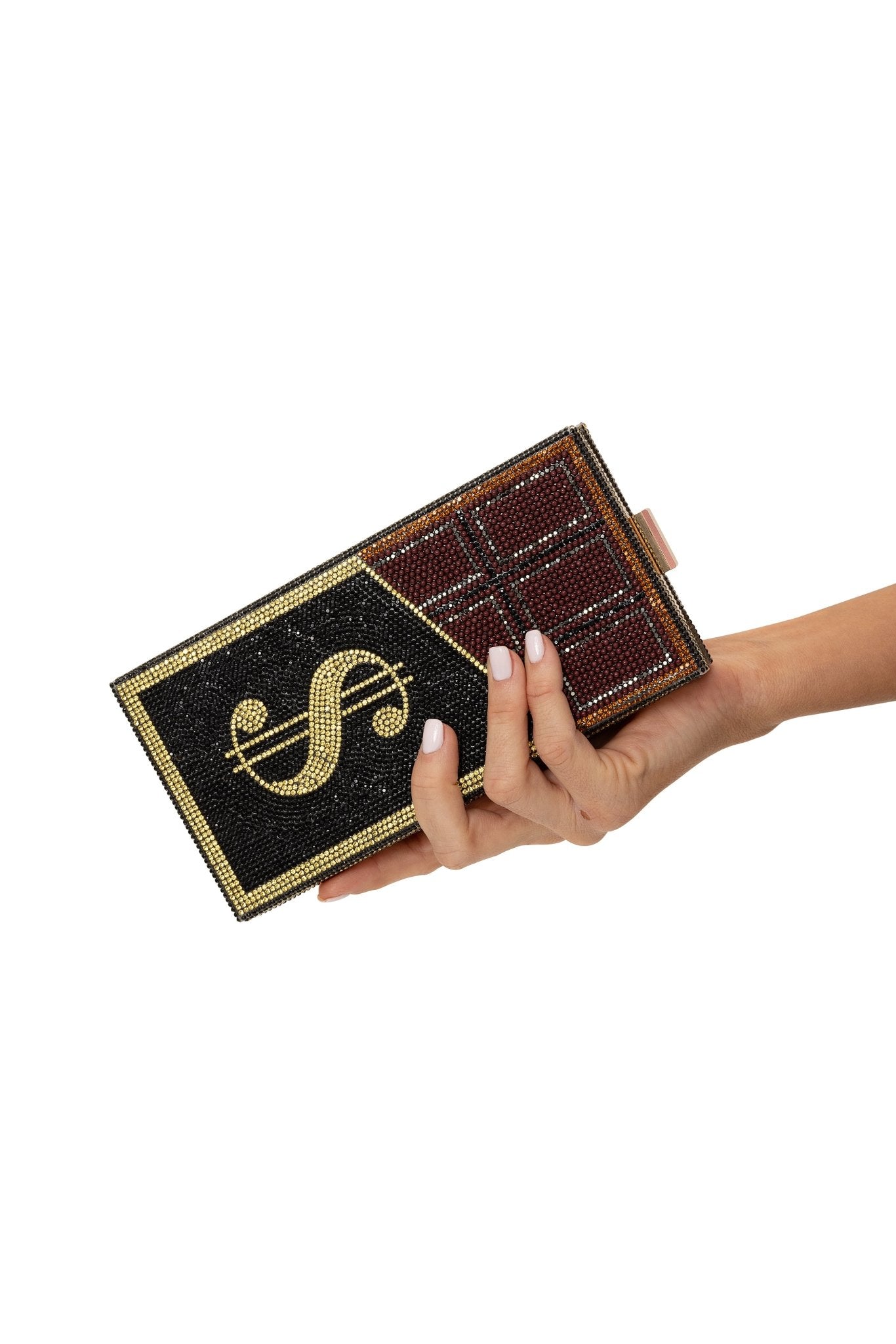 Golden Chocolate Crystal Clutch Bag - YG COLLECTION