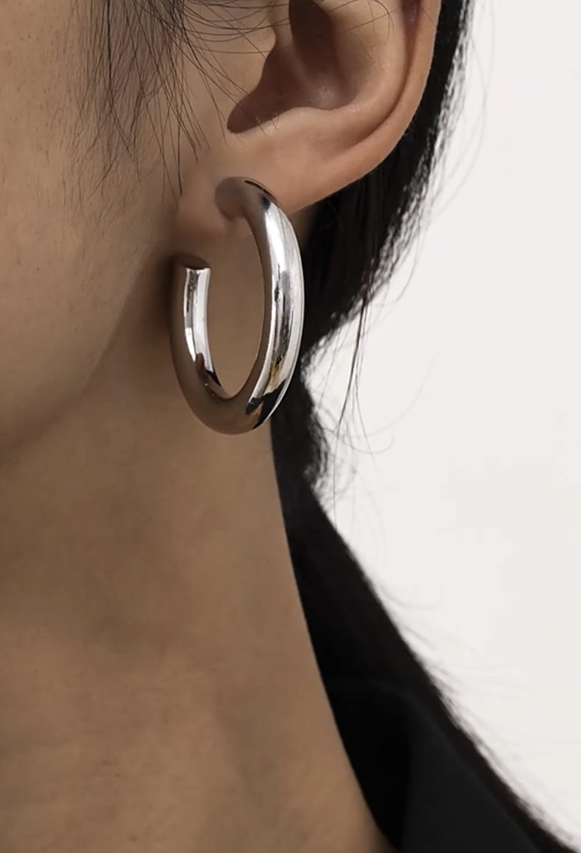 Himalaya Hoop Earrings - Silver - YG COLLECTION