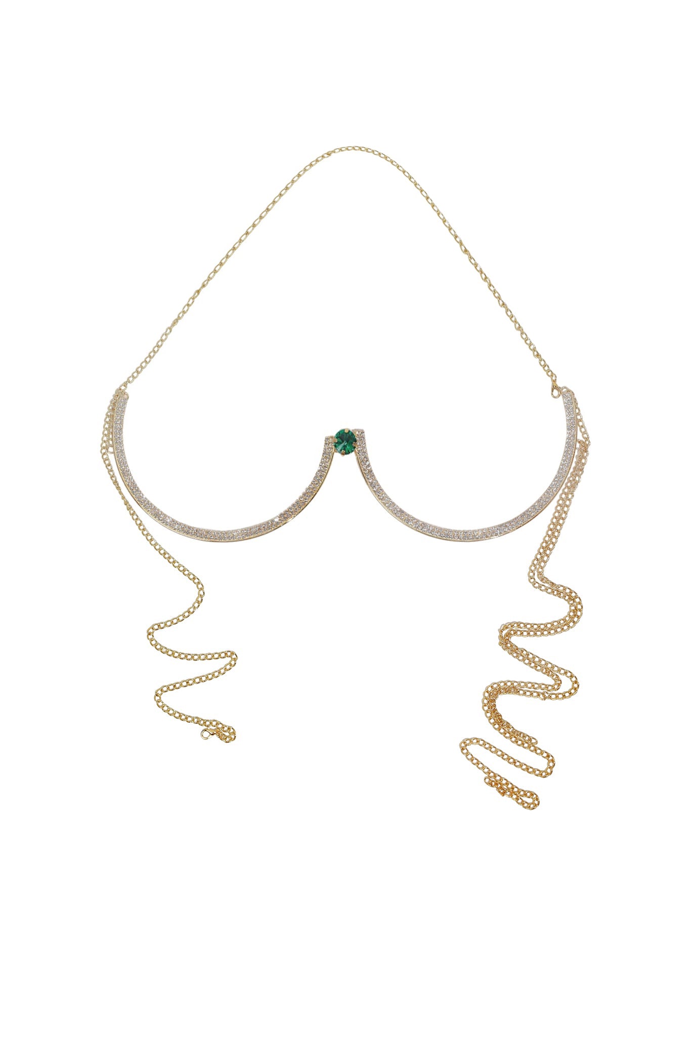 Iris Halter Underwire Chain Bra - Gold