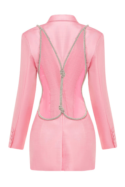 Belle Backless Diamond Blazer - YG COLLECTION