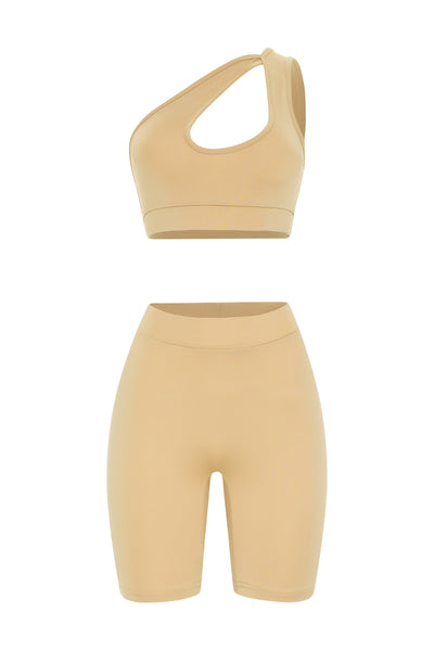 Kaki Two Piece Biker Short Set