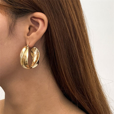 Malta Hoop Earrings- Gold - YG COLLECTION