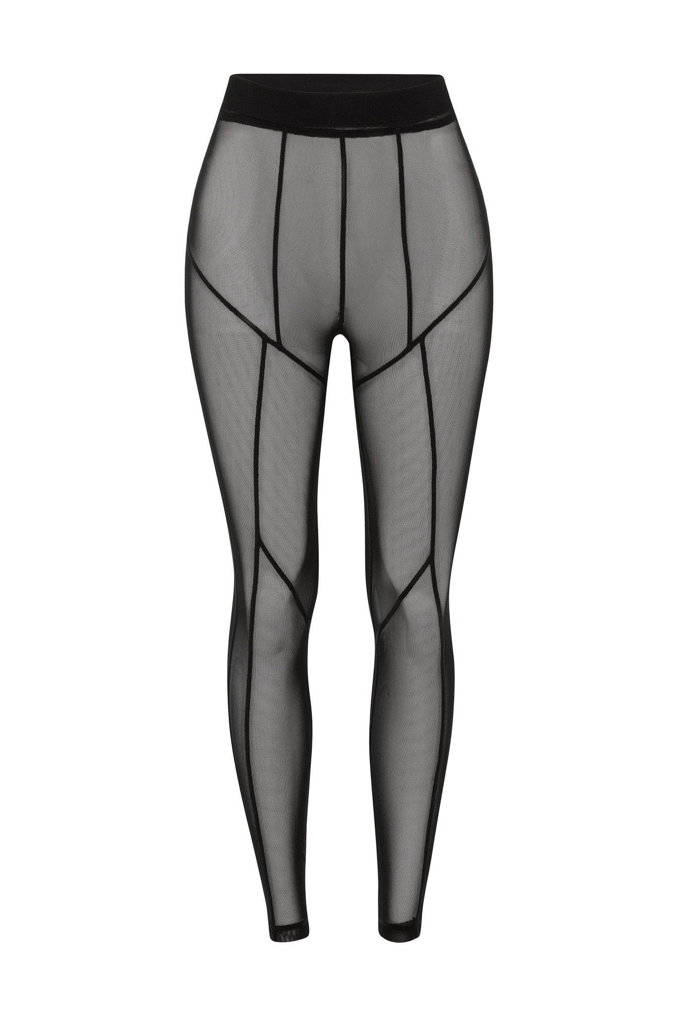 Noir Sheer Mesh Leggings - YG COLLECTION