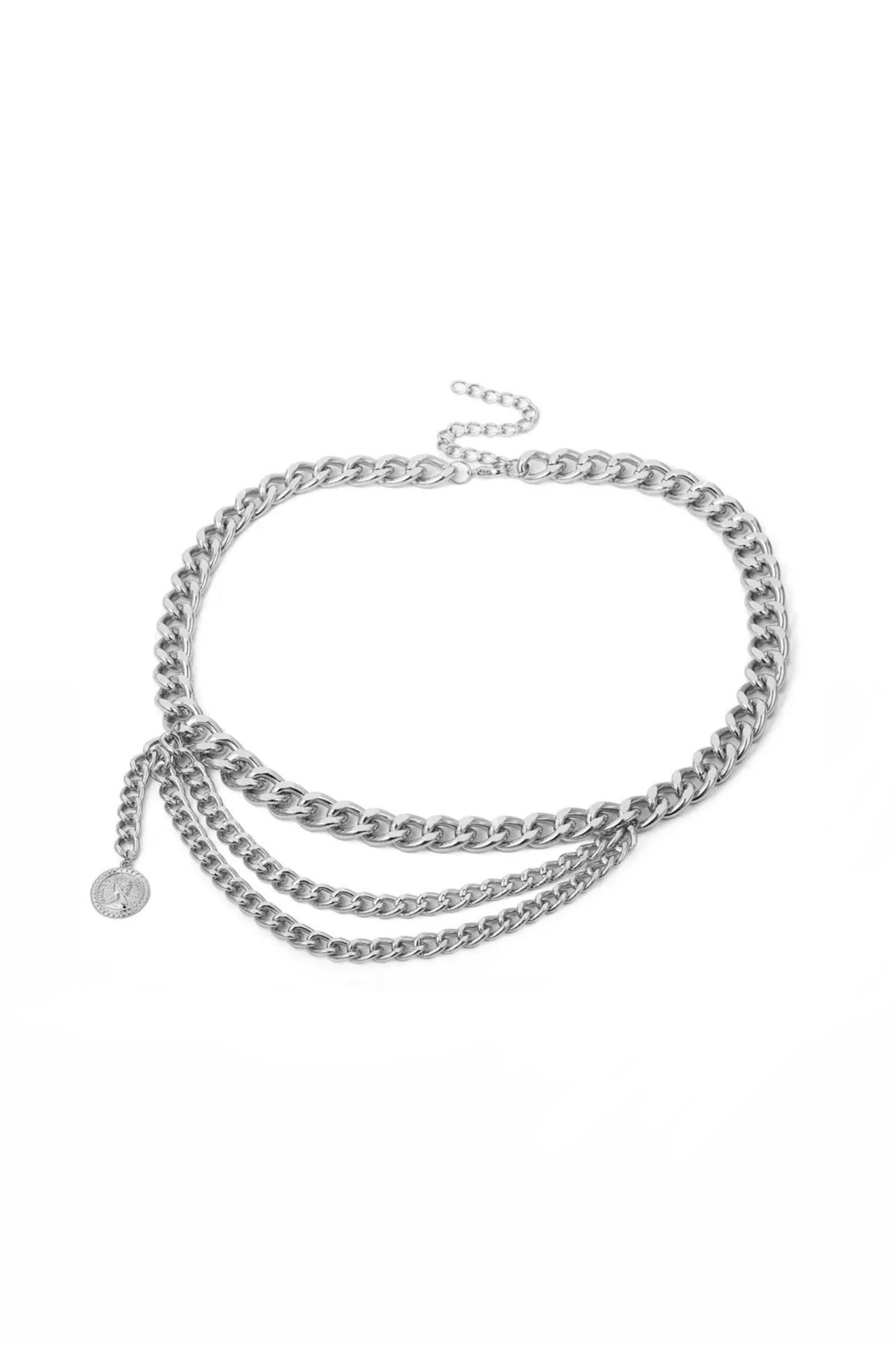 Eyra Layered Chain Belt-Silver – YG COLLECTION