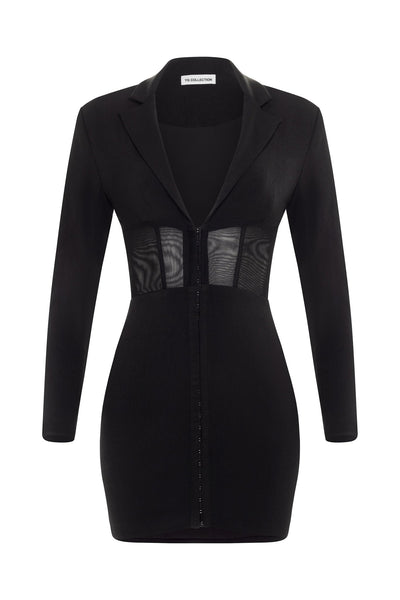 Veria Hook Eye Blazer Dress - YG COLLECTION